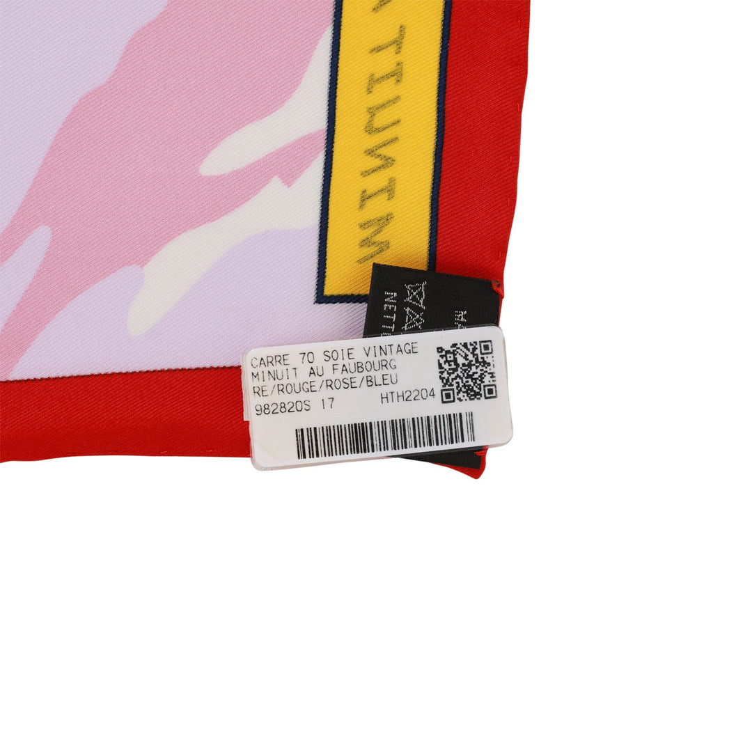 Top quality Hermes "Minuit au Faubourg" Rouge Silk Twill Scarf 70cm