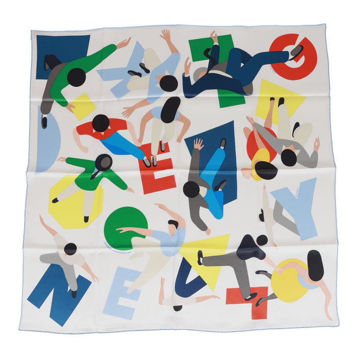 Top quality Hermes "Hommage A Gene Kelly" White Silk Twill Scarf 70cm