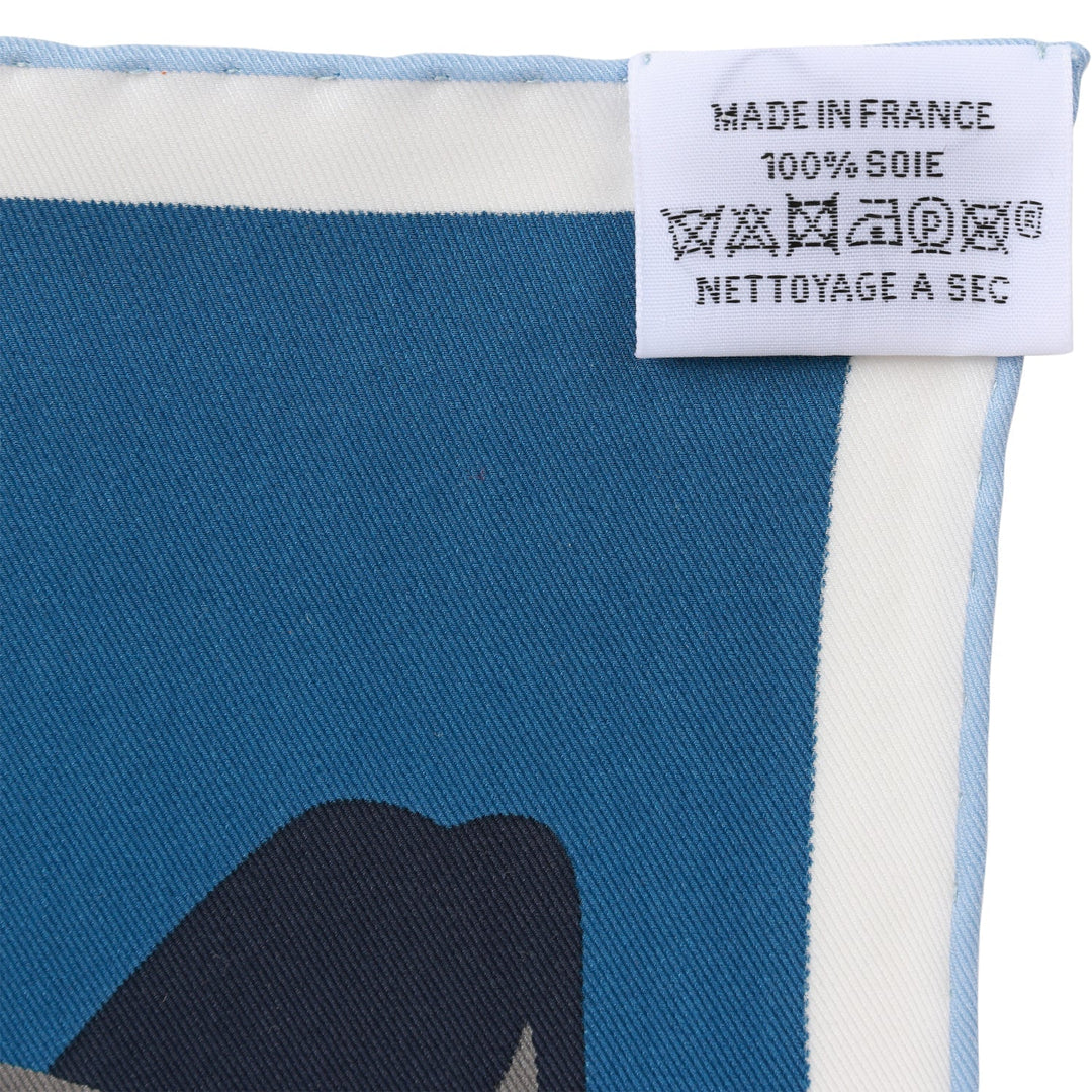 Top quality Hermes "Hommage A Gene Kelly" White Silk Twill Scarf 70cm