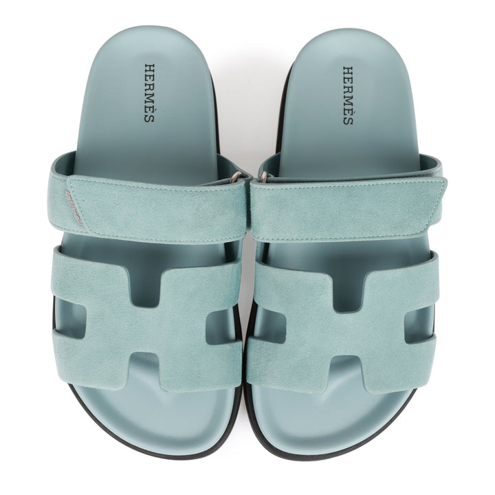 Top quality Hermes Chypre Sandals Bleu Suede 37