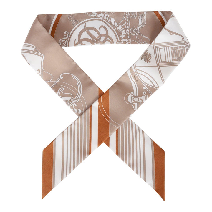 Top quality Hermes "Ex-Libris Les Parisiennes" Beige Silk Twilly