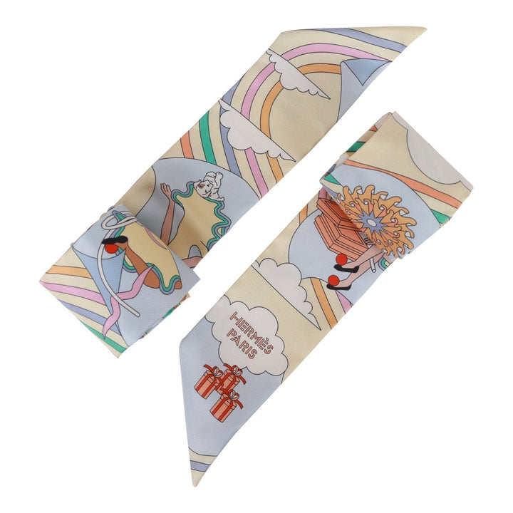 Top quality Hermes "Carres Volants" Soufre Silk Twilly