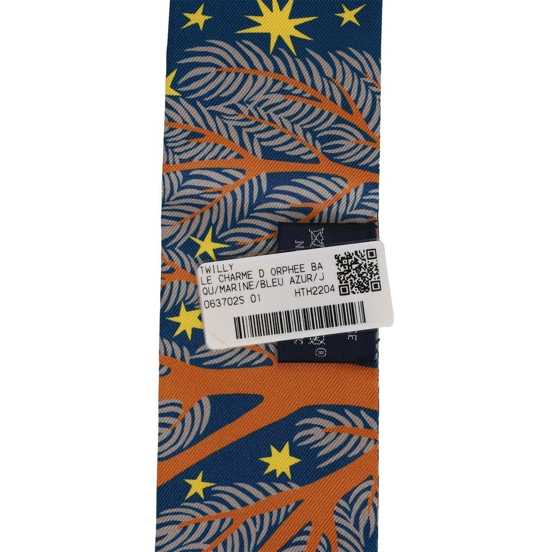 Top quality Hermes "Sous Le Charme D'Orphee" Marine Silk Twilly