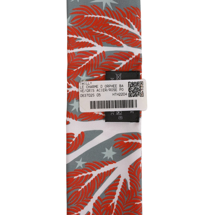 Top quality Hermes "Sous Le Charme D'Orphee" Gris Acier Silk Twilly