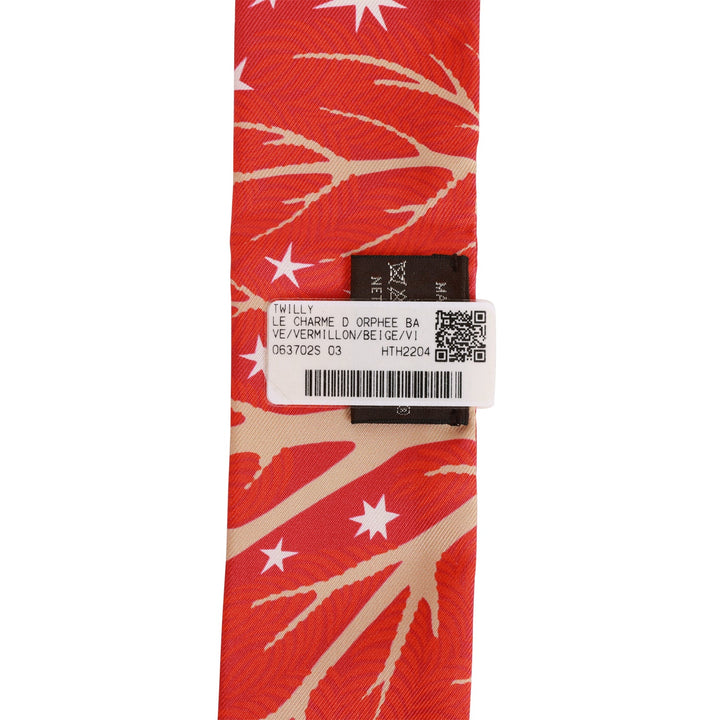 Top quality Hermes "Sous Le Charme D'Orphee" Vermillion Silk Twilly
