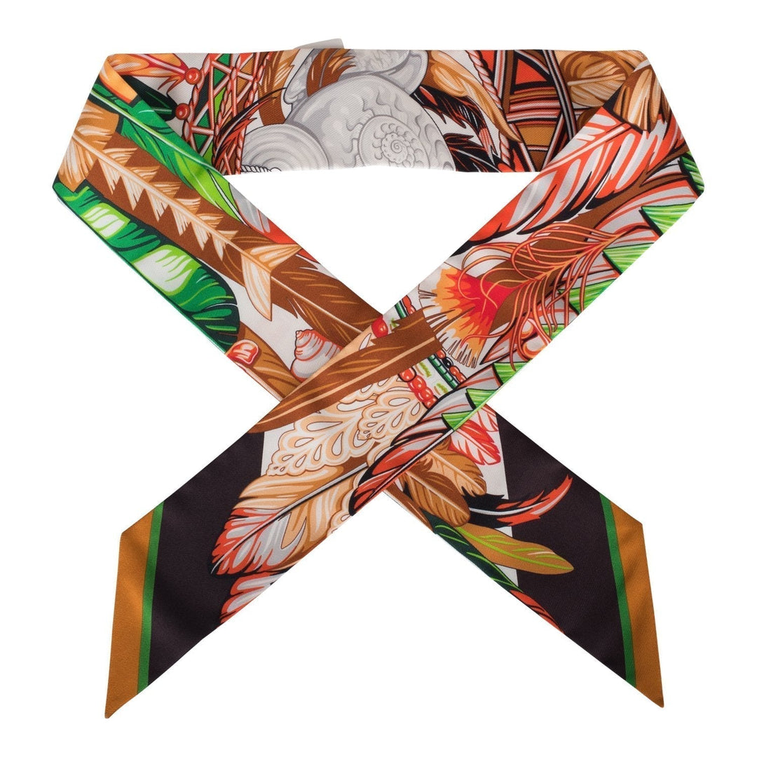 Top quality Hermes "Danse Pacifique" Green Silk Twilly Pair