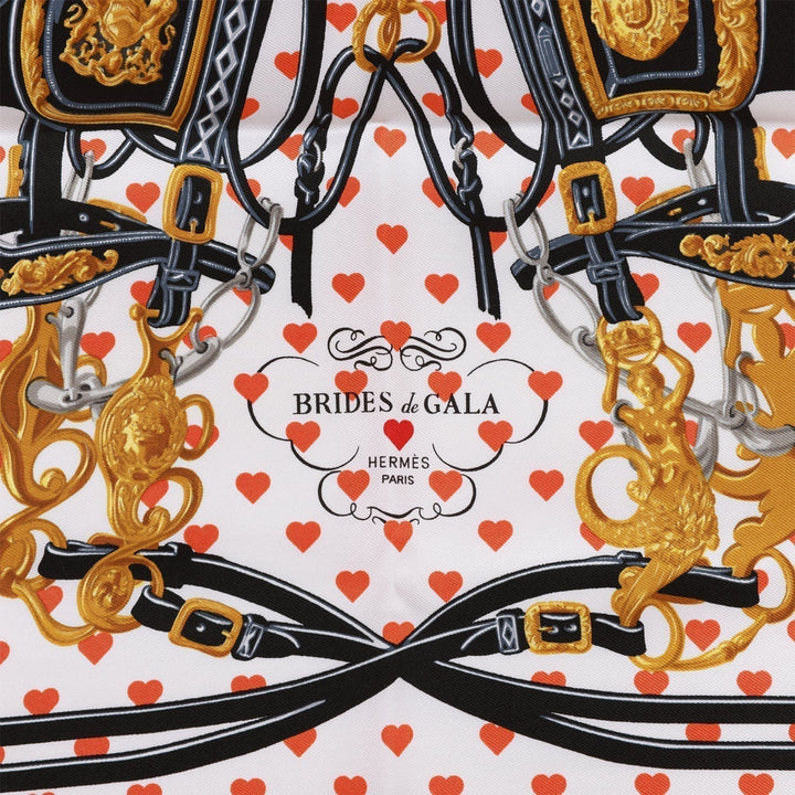 Top quality Hermes "Brides de Gala Love" Black Silk Pocket Square Scarf 45cm