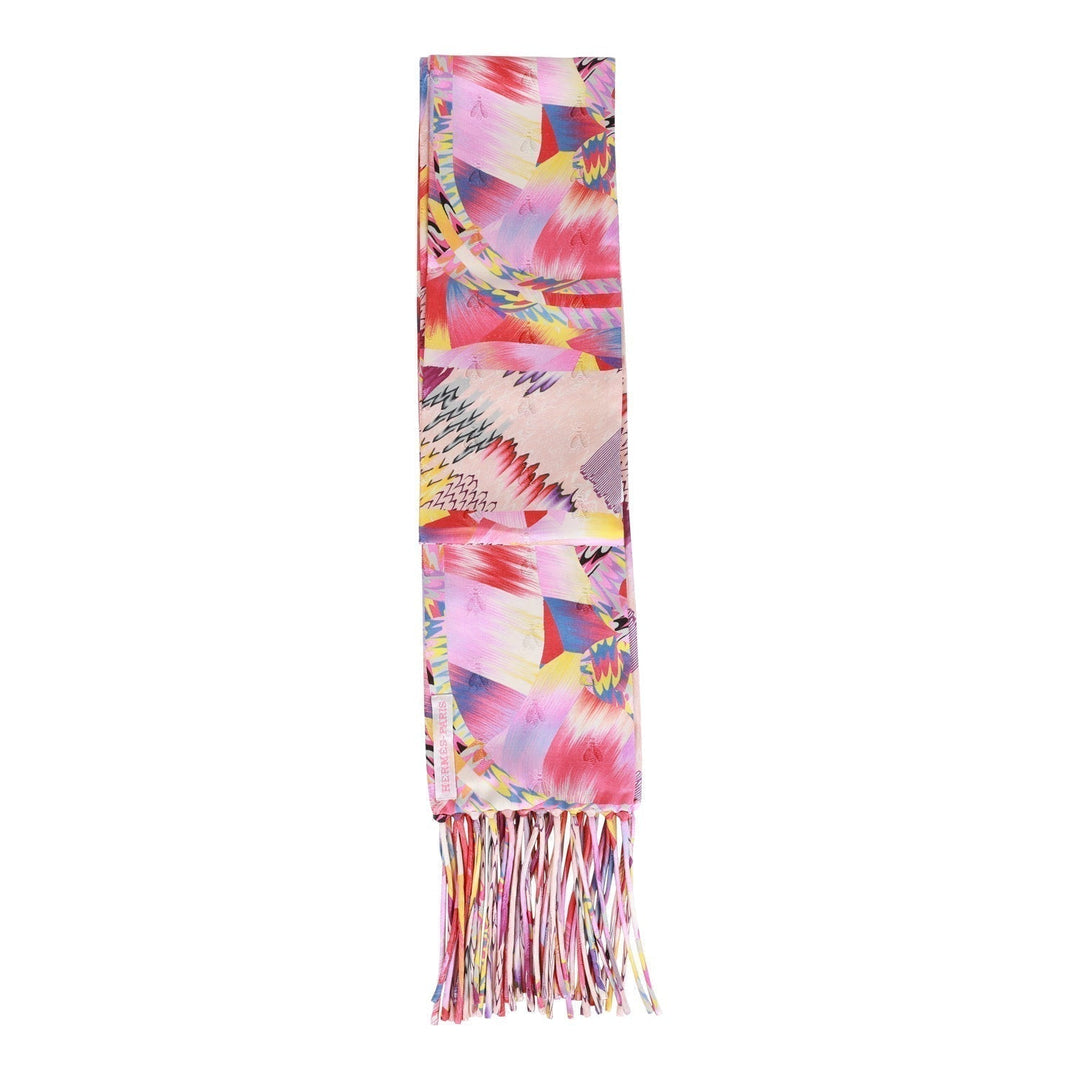 Top quality Hermes Fine Echarpe Marble All Over Fringed Silk Muffler Scarf