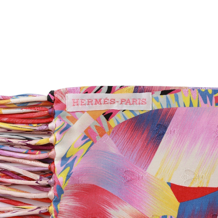 Top quality Hermes Fine Echarpe Marble All Over Fringed Silk Muffler Scarf