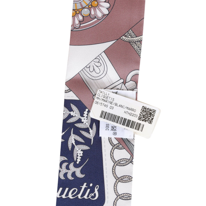 Top quality Hermes "Cliquetis" Marine Silk Twilly