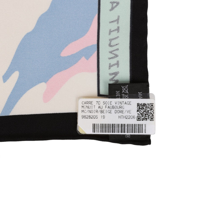 Top quality Hermes "Minuit au Faubourg" Black Silk Twill Scarf 70cm