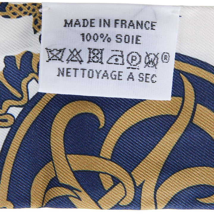 Hermes "Ex-Libris Les Parisiennes" White Silk Twilly