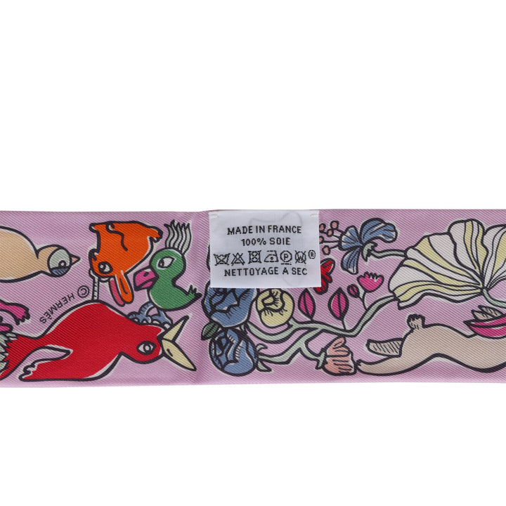 Top quality Hermes "Mille et Un Lapins" Parme Silk Twilly Pair