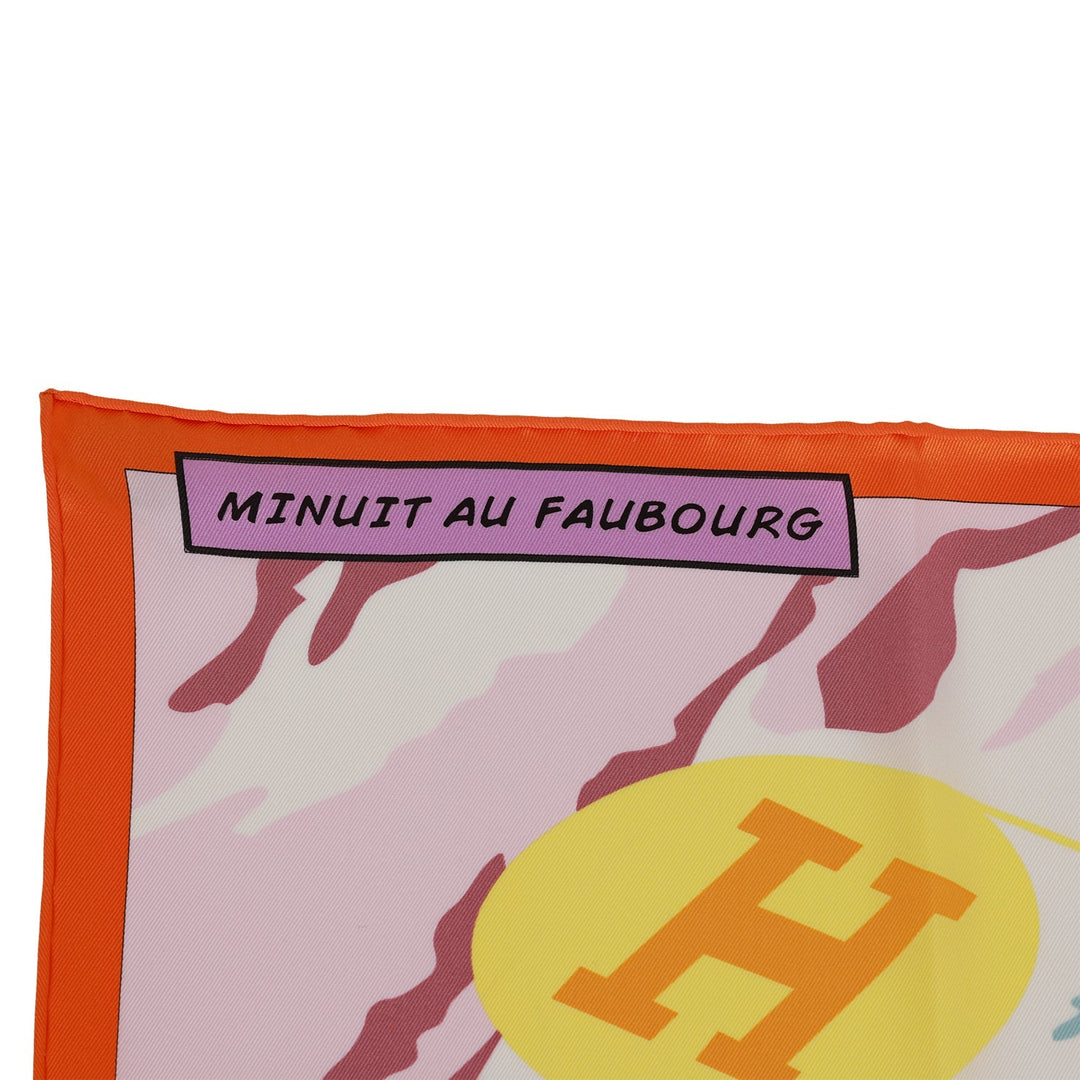 Top quality Hermes "Minuit au Faubourg" Orange Silk Twill Scarf 70cm