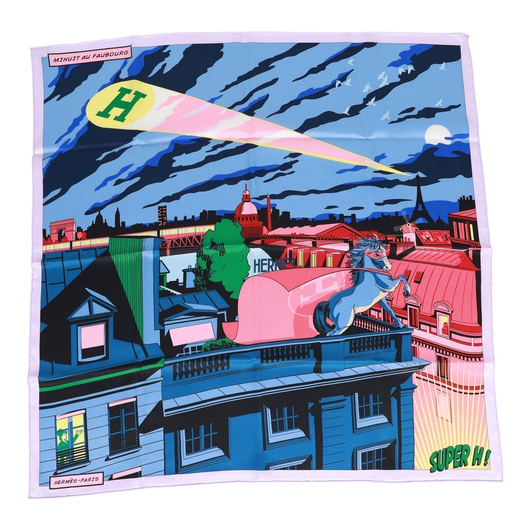 Top quality Hermes "Minuit au Faubourg" Parme Silk Twill Scarf 70cm