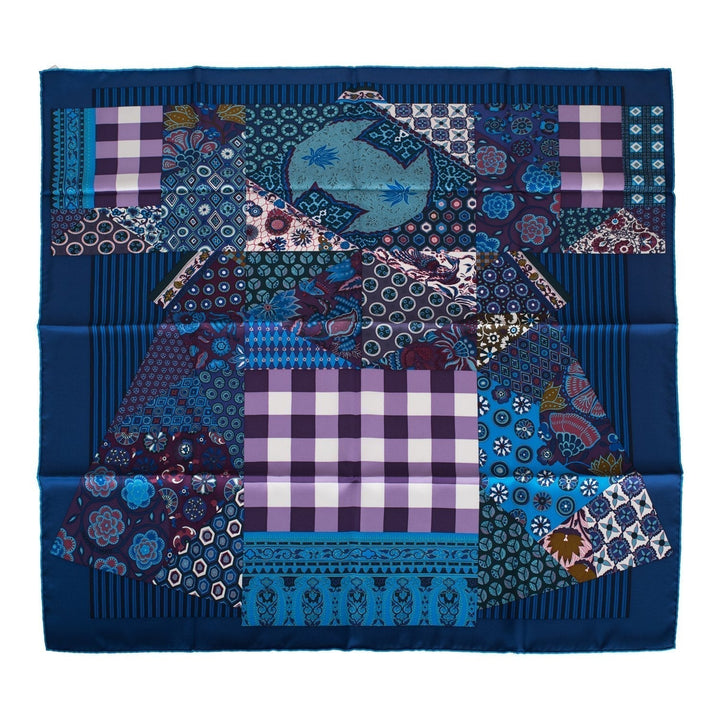 Top quality Hermes "L'Art du Sarasa" Ciel Silk Twill Scarf 90cm