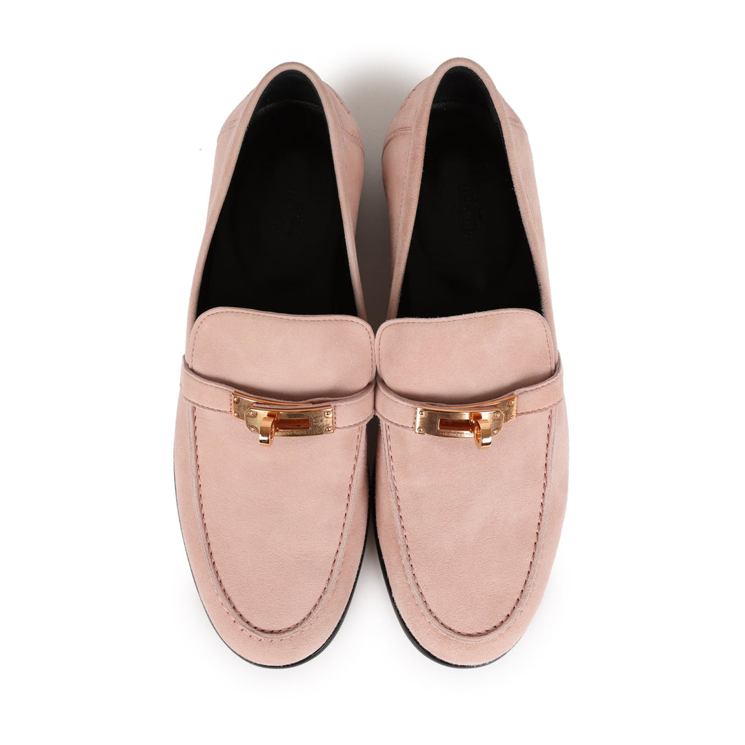 Top quality Hermes Destin Loafer Rose Aube Suede Rose Gold Hardware 38 EU