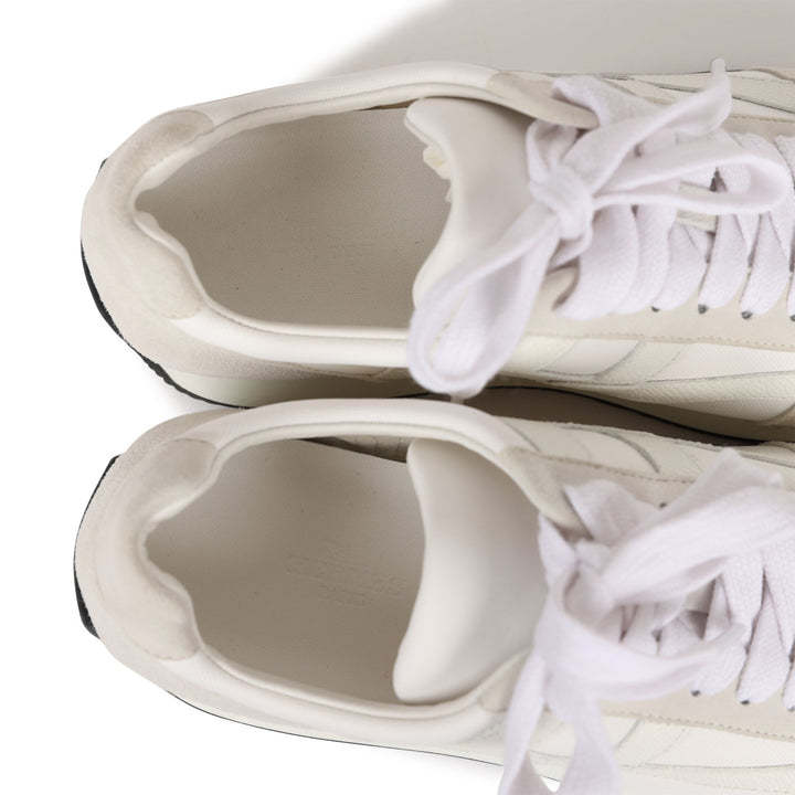 Top quality Hermes Boomerang Sneakers White/Gris Perle Epsom/Suede/Canvas 38