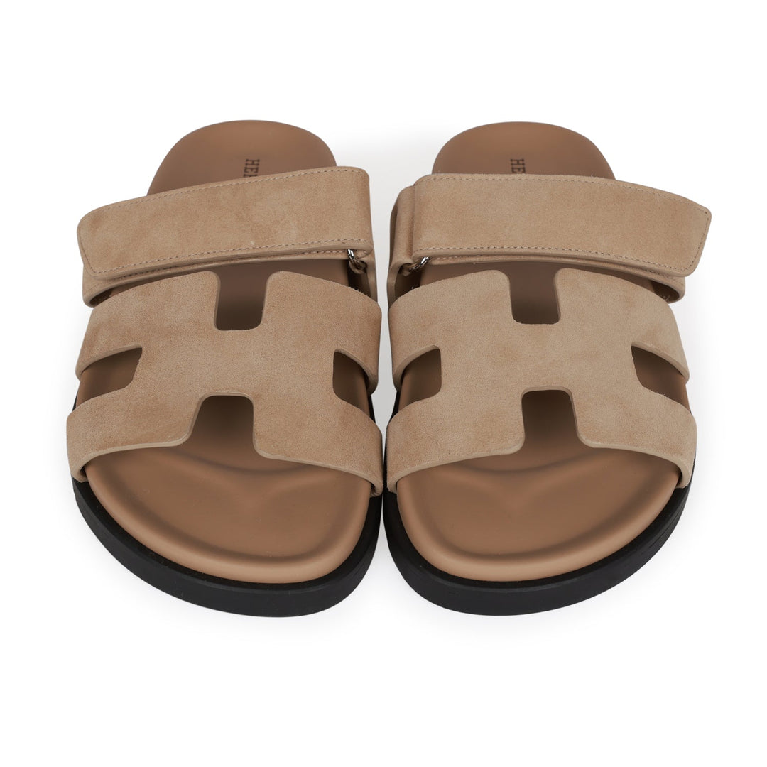 Top quality Hermes Chypre Sandals Beige Suede 37