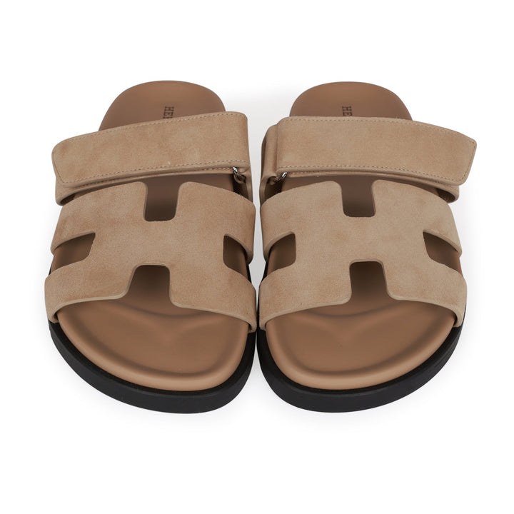Top quality Hermes Chypre Sandals Beige Suede 37