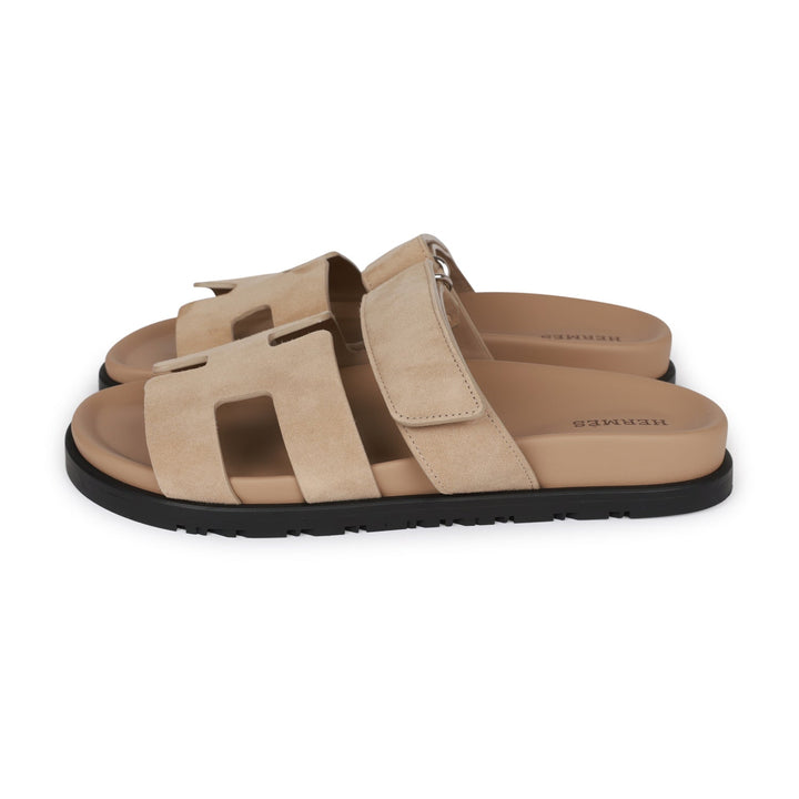 Top quality Hermes Chypre Sandals Beige Suede 37