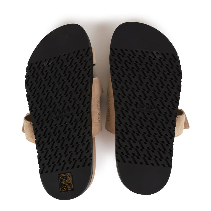 Top quality Hermes Chypre Sandals Beige Suede 37