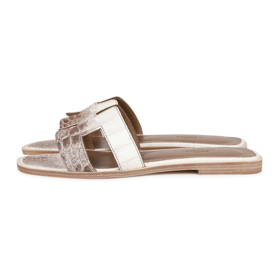 Top quality Hermes Oran Sandals Himalaya Niloticus Crocodile