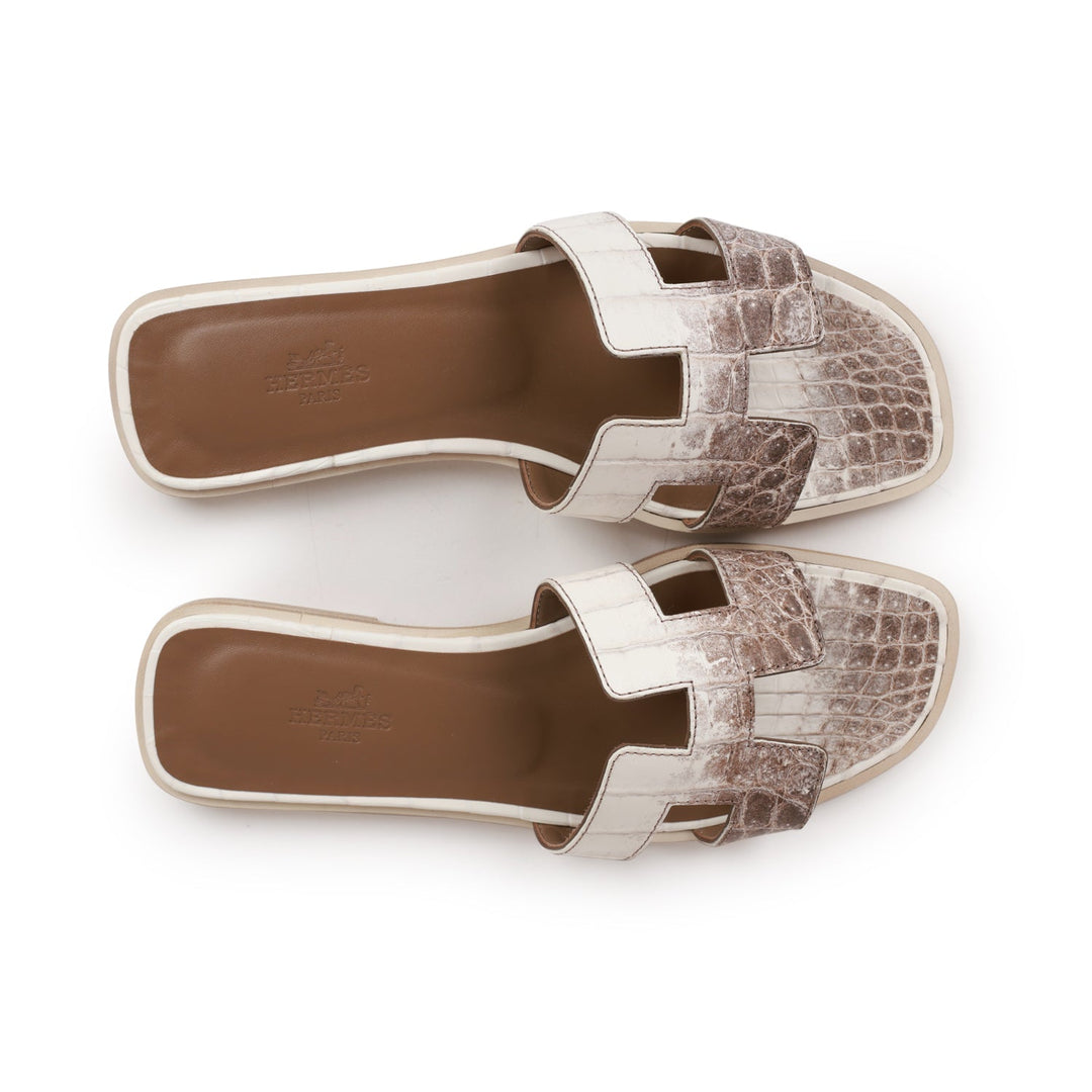 Top quality Hermes Oran Sandals Himalaya Niloticus Crocodile