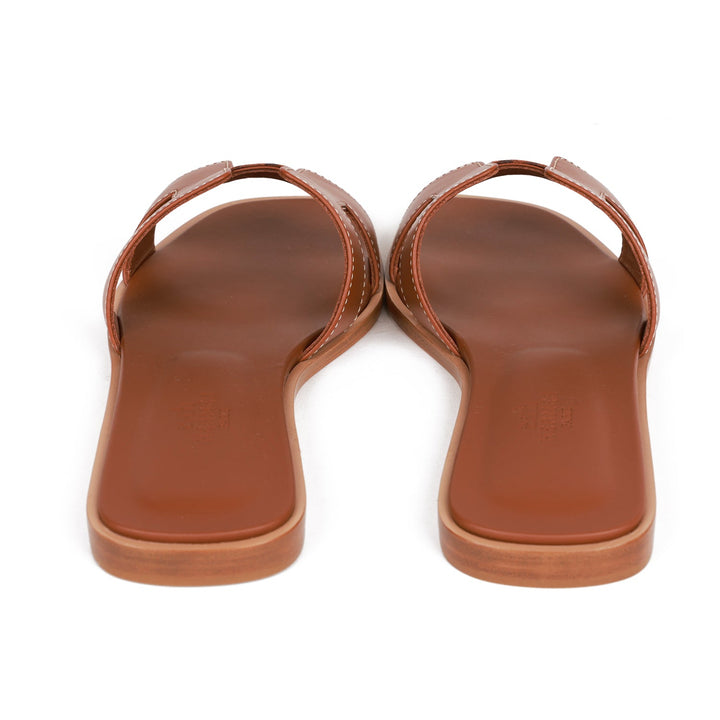 Top quality Hermes Oran Sandals Gold Box Calfskin 36