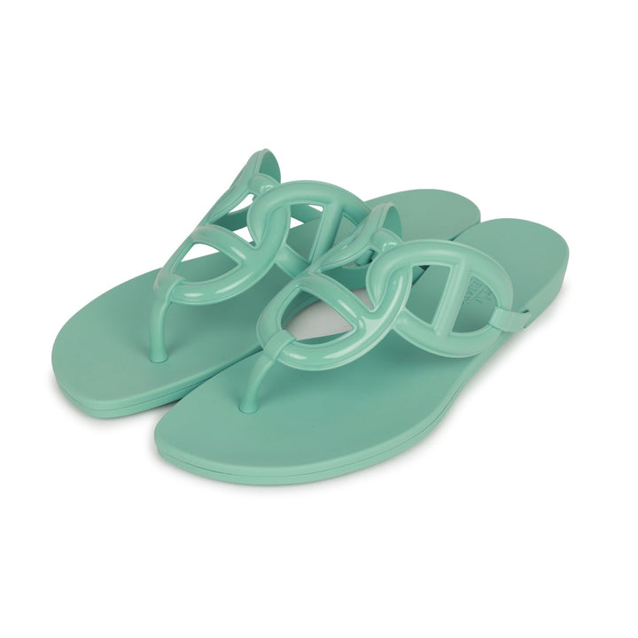 Top quality Hermes Egerie Sandals Vert Embrun Rubber 36