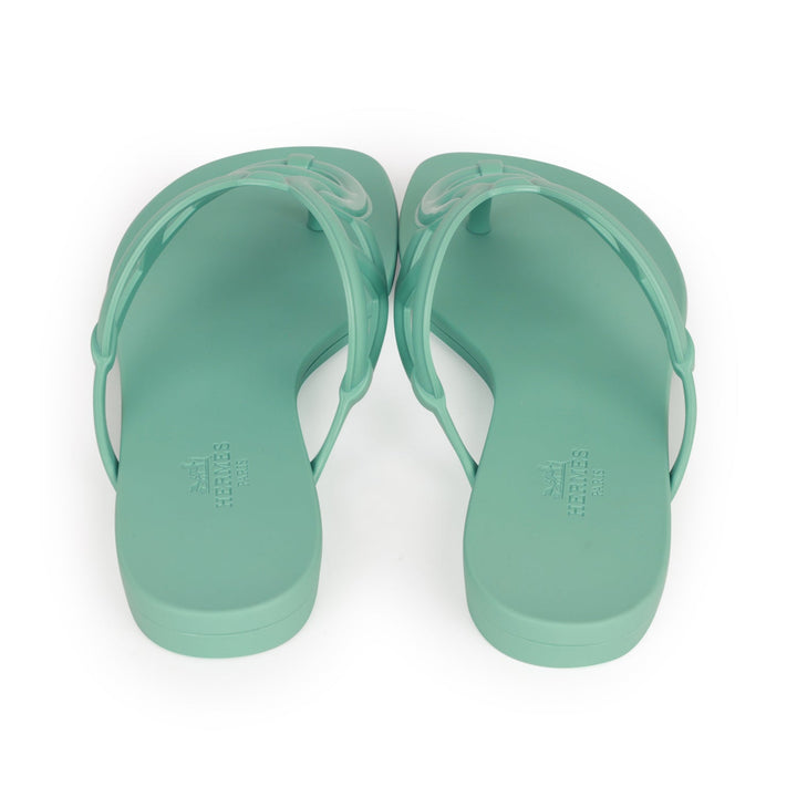 Top quality Hermes Egerie Sandals Vert Embrun Rubber 36