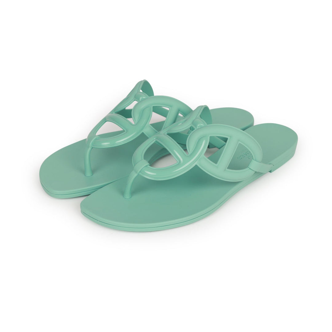 Top quality Hermes Egerie Sandals Vert Embrun Rubber 37