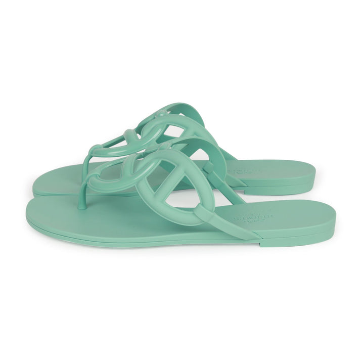 Top quality Hermes Egerie Sandals Vert Embrun Rubber 37
