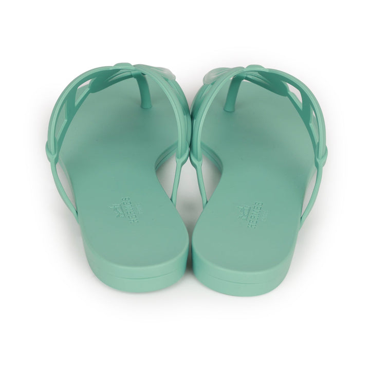 Top quality Hermes Egerie Sandals Vert Embrun Rubber 37