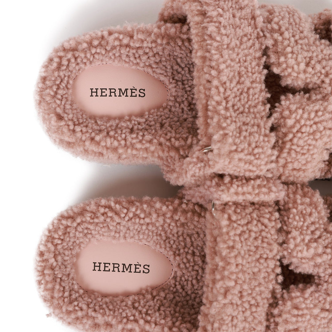Top quality Hermes Chypre Techno Sandals Bois de Santal Woolskin 37