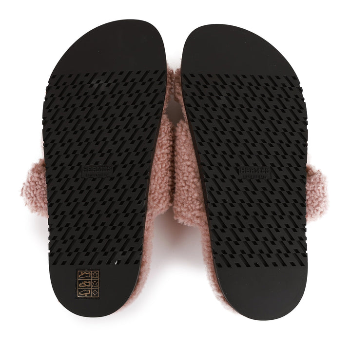 Top quality Hermes Chypre Techno Sandals Bois de Santal Woolskin 37