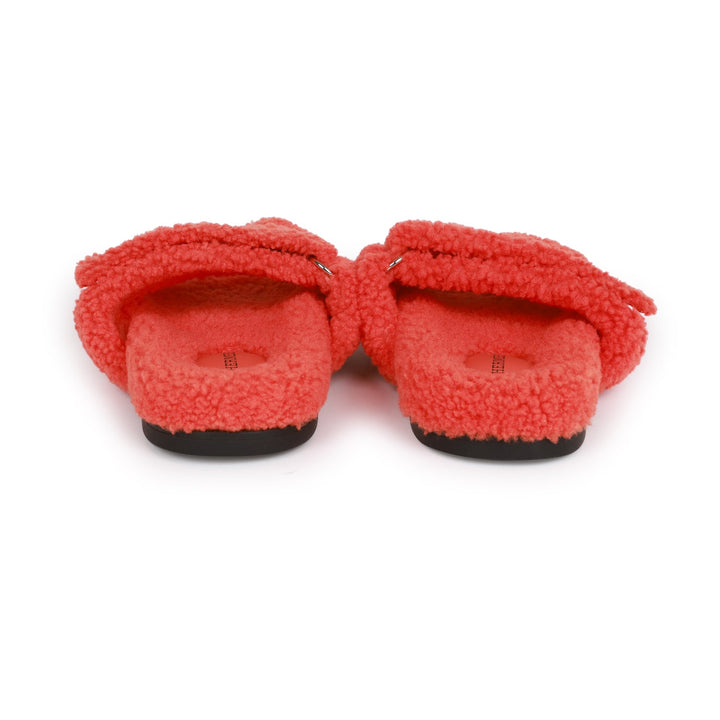 Top quality Hermes Chypre Techno Sandals Orange Woolskin