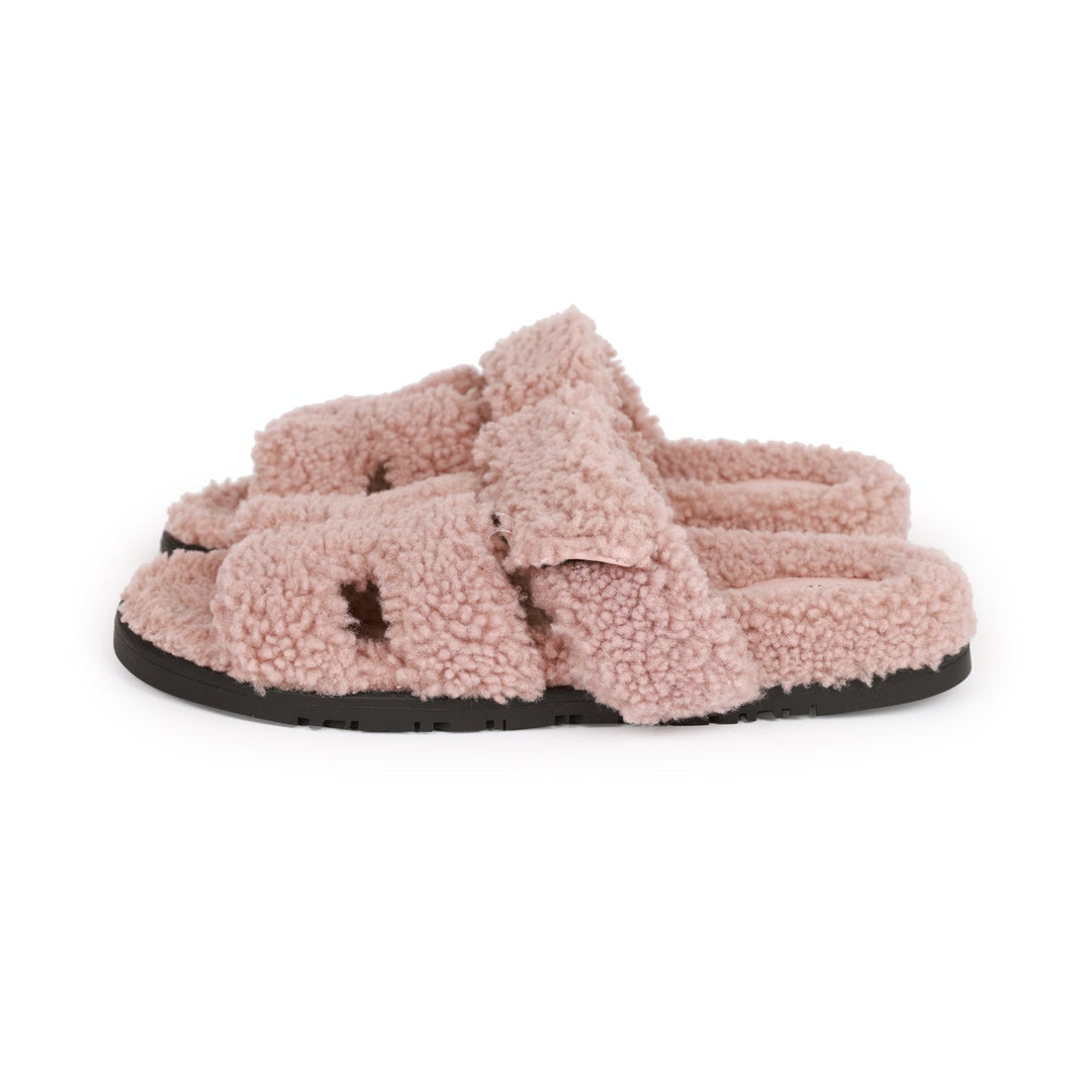 Top quality Hermes Chypre Techno Sandals Bois de Santal Woolskin 37