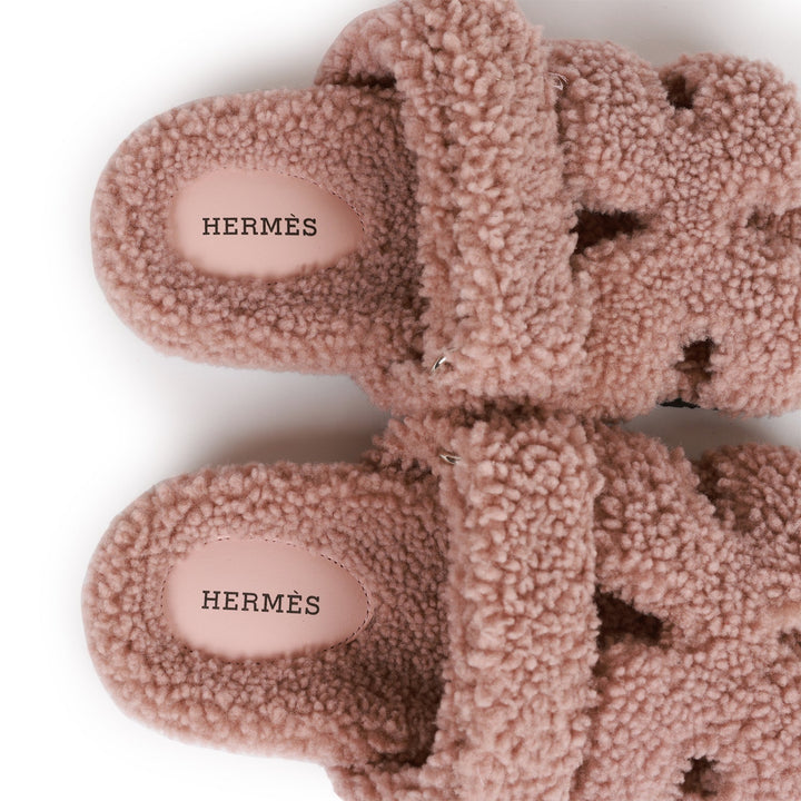 Top quality Hermes Chypre Techno Sandals Bois de Santal Woolskin 37
