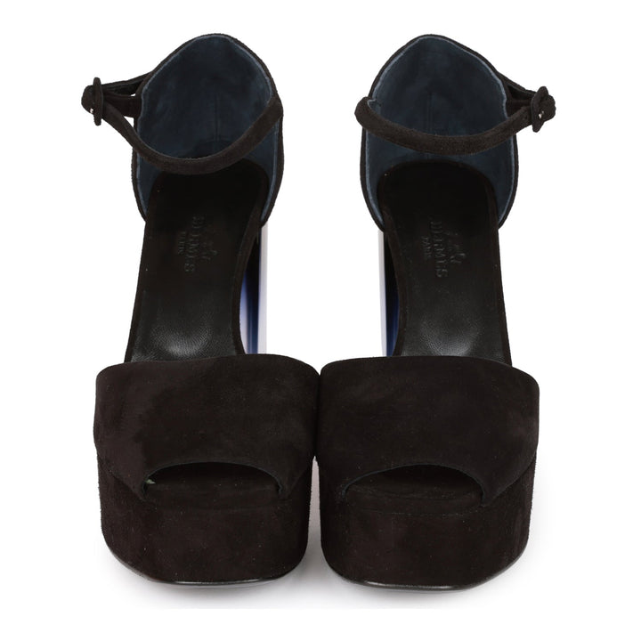 Top quality Hermes Flirt 60 Sandals Black Suede 36