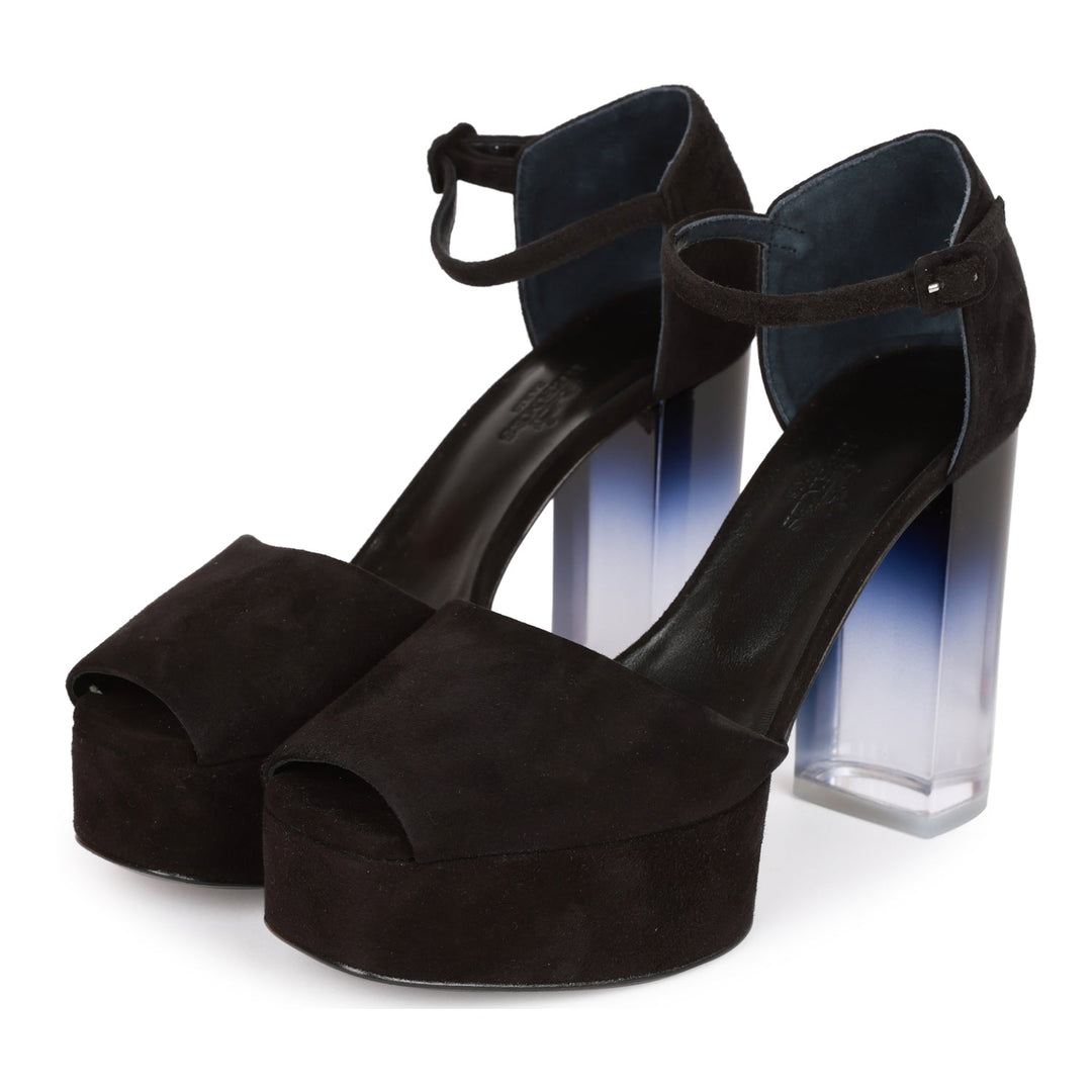 Top quality Hermes Flirt 60 Sandals Black Suede 36