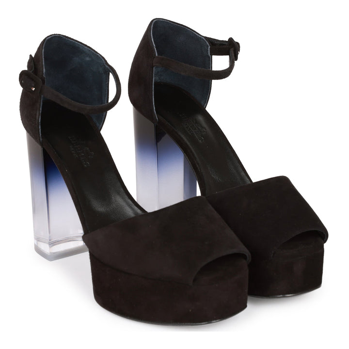 Top quality Hermes Flirt 60 Sandals Black Suede 36