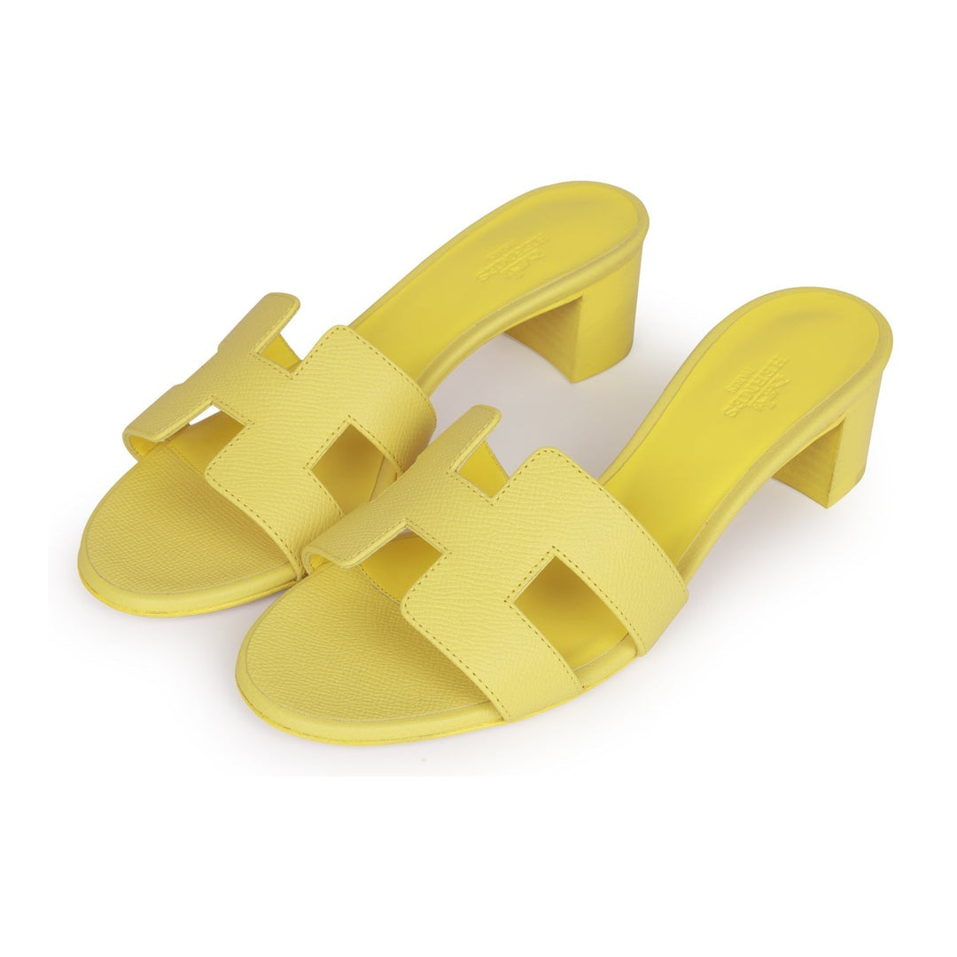 Top quality Hermes Oasis Sandals Lime Epsom 37