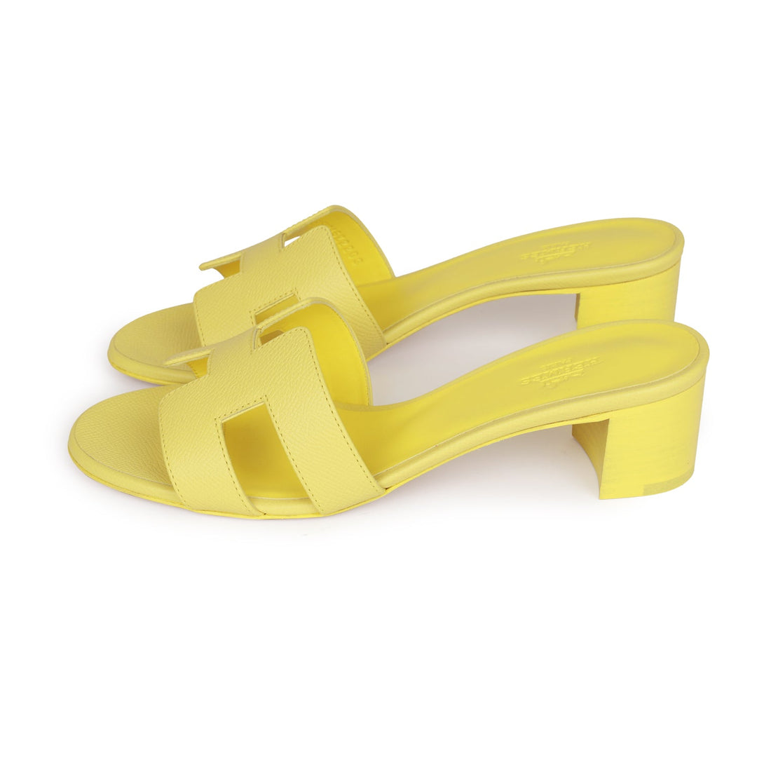 Top quality Hermes Oasis Sandals Lime Epsom 37