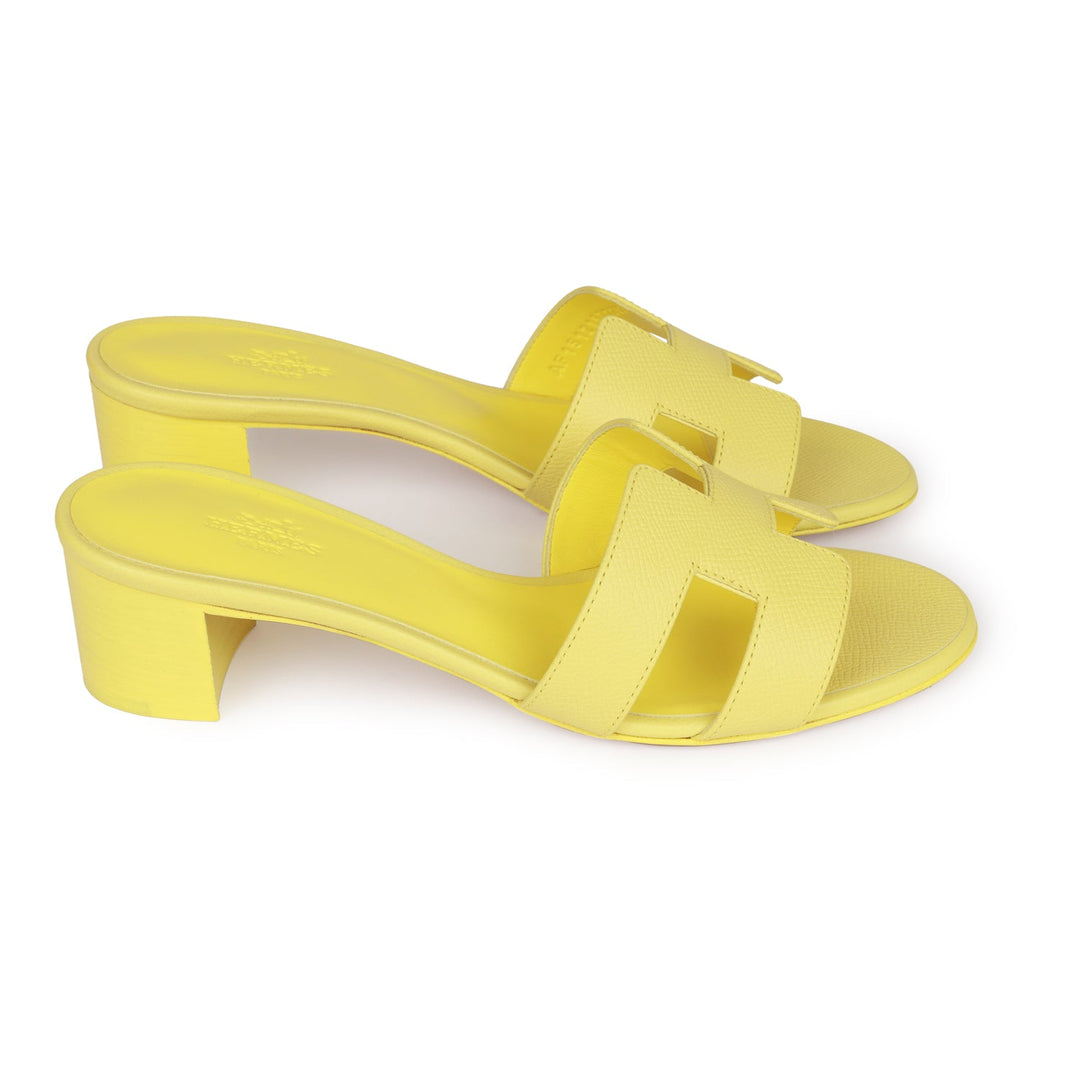 Top quality Hermes Oasis Sandals Lime Epsom 37