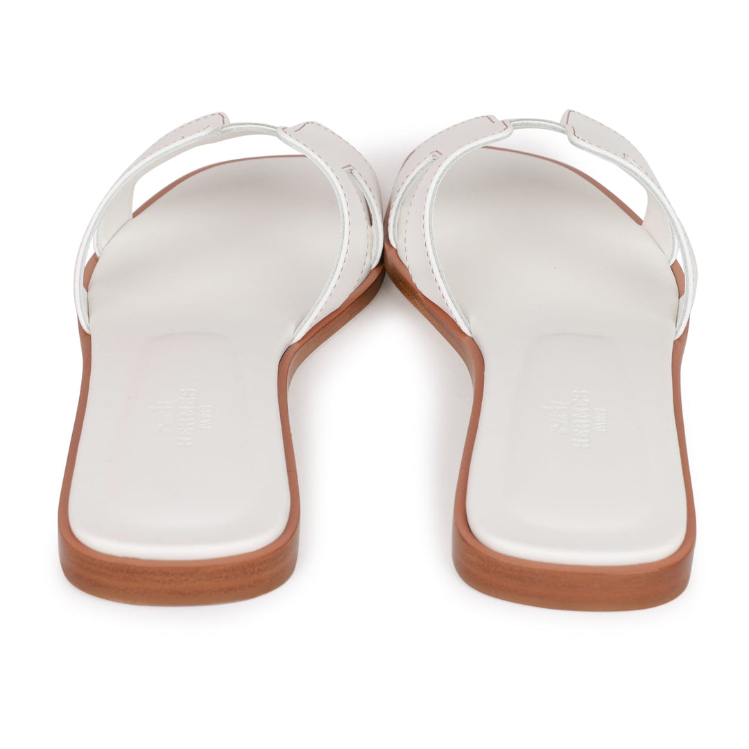 Top quality Hermes Oran Sandals White Box Calfskin 38
