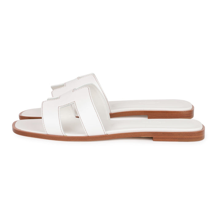 Top quality Hermes Oran Sandals White Box Calfskin 38