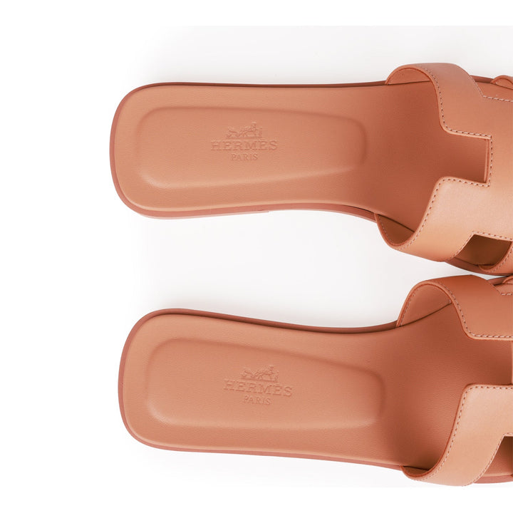 Top quality Hermes Oran Sandals Rouge Blush Box Calfskin 38