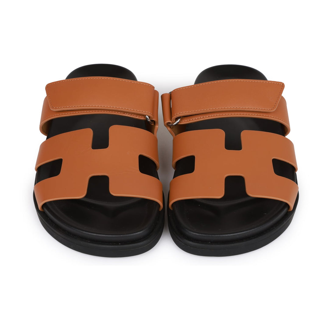 Top quality Hermes Chypre Sandals Gold Calfskin 37