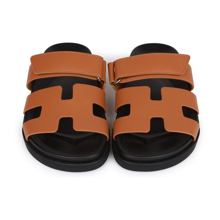 Top quality Hermes Chypre Sandals Gold Calfskin 37